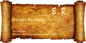 Bergh Roland névjegykártya